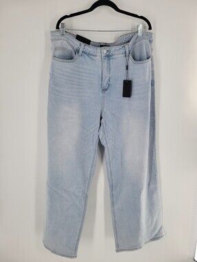 ONESO Wide Leg Jeans Women Mid Rise Stretchy Baggy Jeans Distressed 22W New